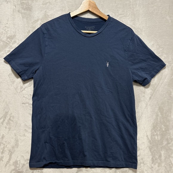 All Saints Other - All Saints Slim‎ Fit Tonic Crew Ramskull Navy Blue Short Sleeve Tee Size Large